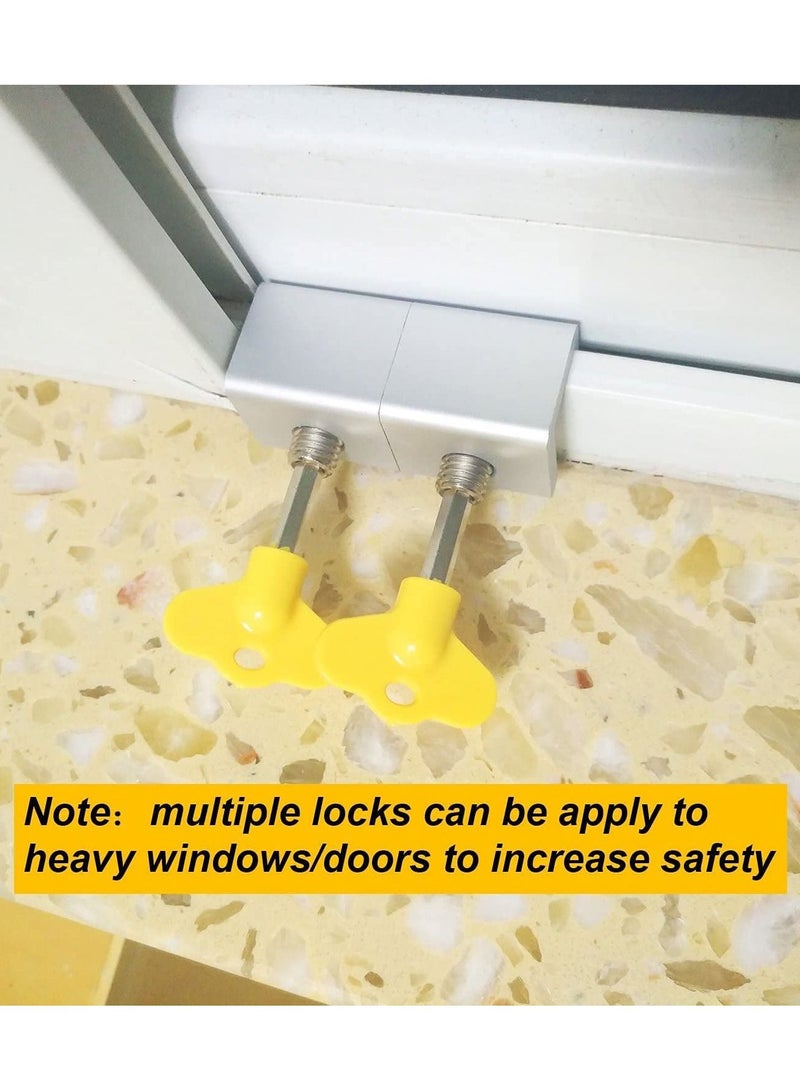 4 Pieces Safety Adjustable Sliding Security Window Locks with Keys and Plastic  - Image 5