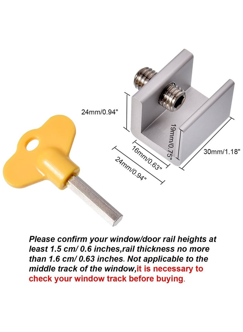 4 Pieces Safety Adjustable Sliding Security Window Locks with Keys and Plastic  - Image 2