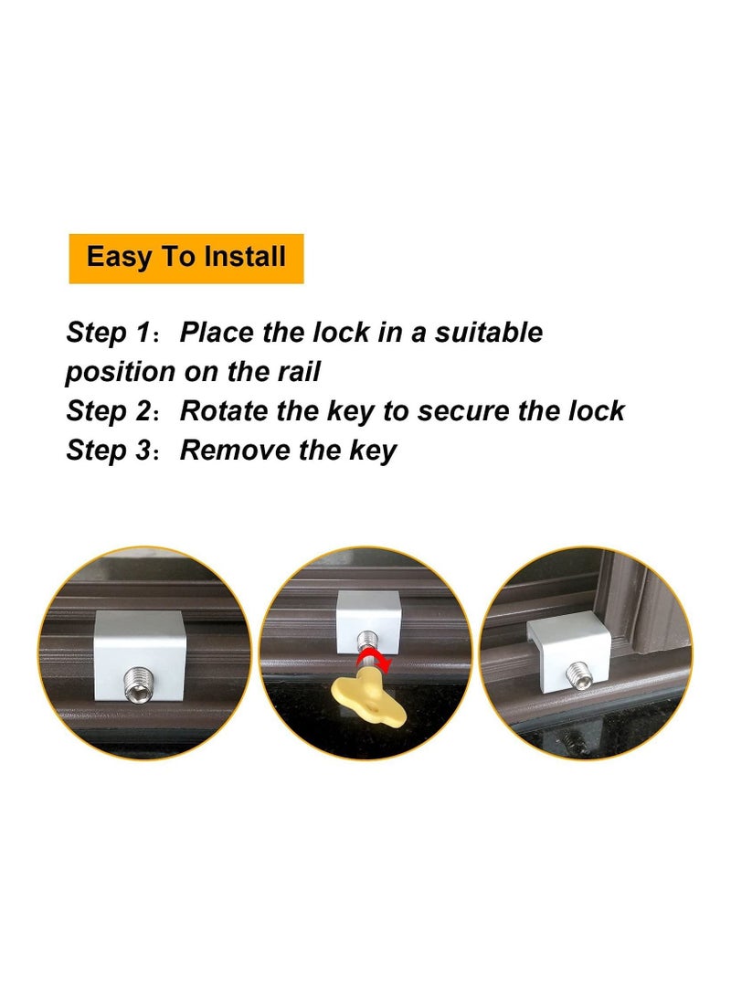 4 Pieces Safety Adjustable Sliding Security Window Locks with Keys and Plastic  - Image 4