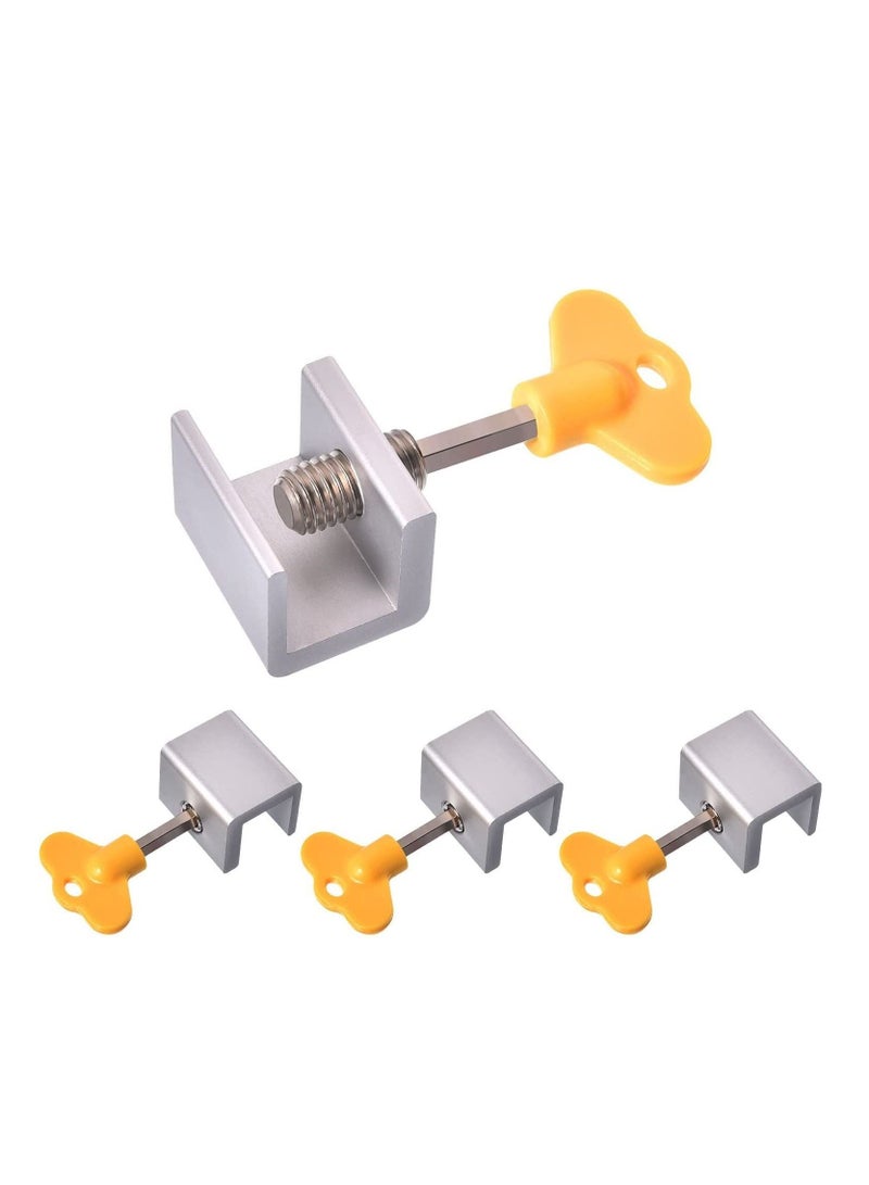 4 Pieces Safety Adjustable Sliding Security Window Locks with Keys and Plastic  - Image 1