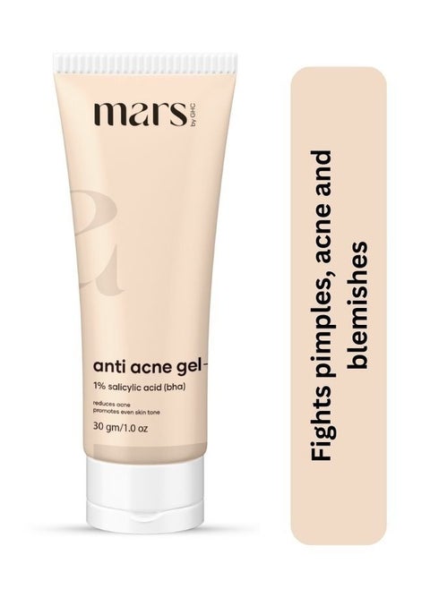 Anti Acne Gel for Men - 30gm | Pimple Removal Face Gel for Clear Skin Reduces Acne and Promotes Even Skin Tone | Niacinamide Gel | 1% Salicylic Acid Gel for Face (BHA)