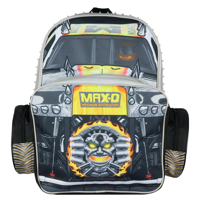 INTIMO Monster Jam Backpack MaxD Maximum Destruction 3D Monster Truck Kids School Book Bag with Laptop Tech Sleeve 16 - Image 2