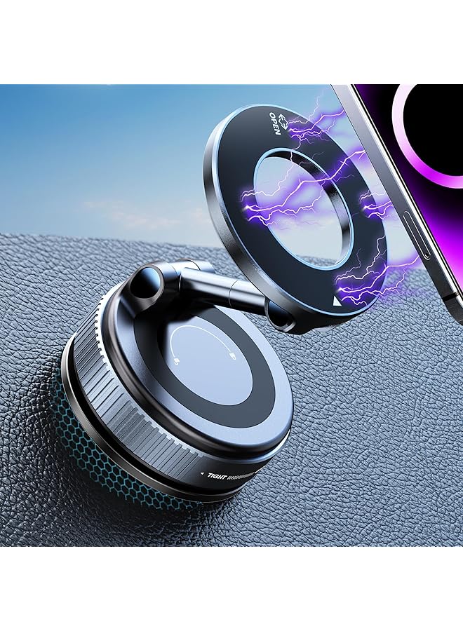 Green Tiger Upgraded 360° Nano Gel Vacuum Magnetic Phone Holder, Car Phone Holder for Magsafe[108+LBS Strongest Suction & 3000gf Strongest Magnetic], Suction Cup Phone Mount for Car/for iPhone 17 Pro Max - Image 1