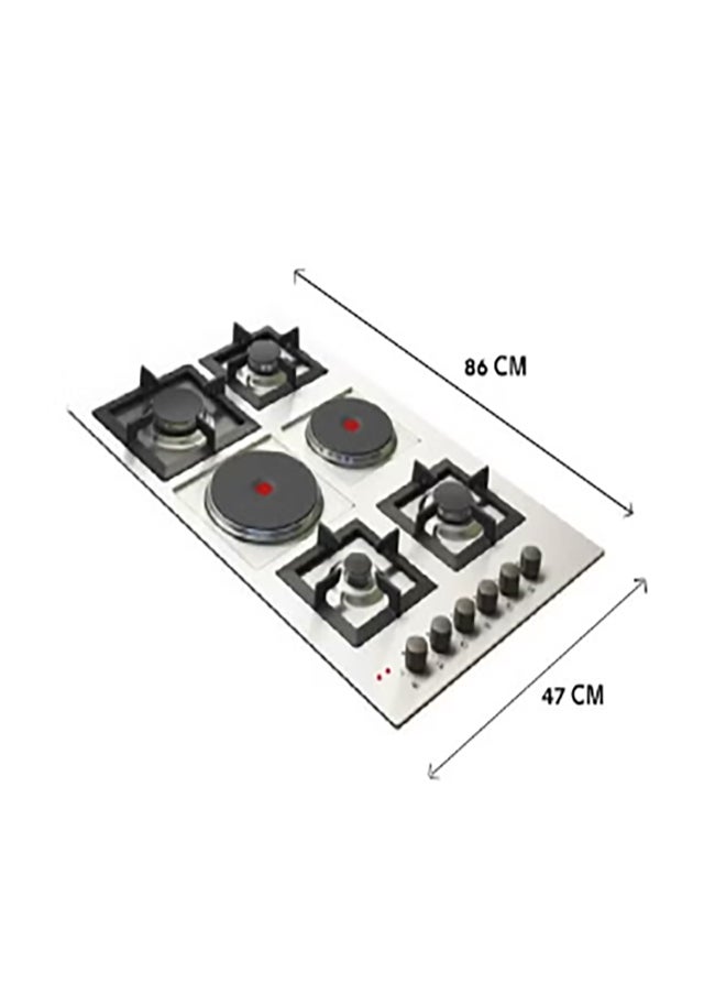 kitchen Line Surface 6 Burners 4 Gas 2 Electric 90 cm Heavy  Italian Steel | JE4008  - Image 2