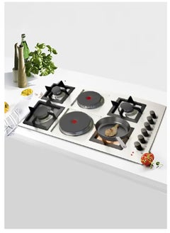 kitchen Line Surface 6 Burners 4 Gas 2 Electric 90 cm Heavy  Italian Steel | JE4008  - Image 4