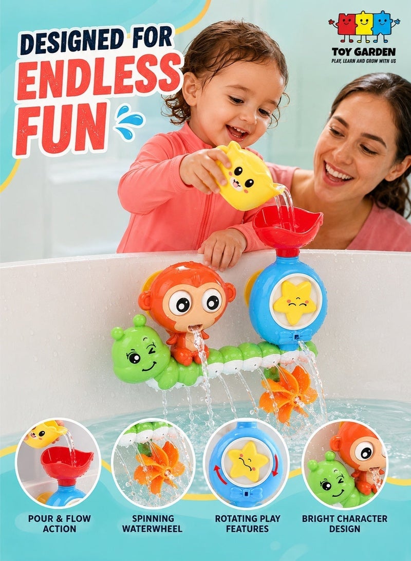 TOY GARDEN Baby Bath Toy for Toddlers Spinning Gear and Googly Eyes Sensory Development Bath Tub Toy Engaging Bath Time Fun for Kids 18m+ - Image 5