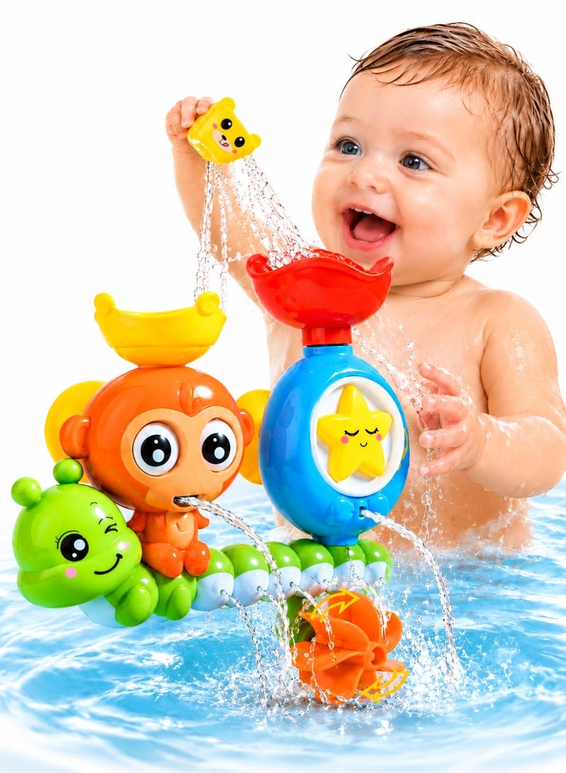 TOY GARDEN Baby Bath Toy for Toddlers Spinning Gear and Googly Eyes Sensory Development Bath Tub Toy Engaging Bath Time Fun for Kids 18m+ - Image 1