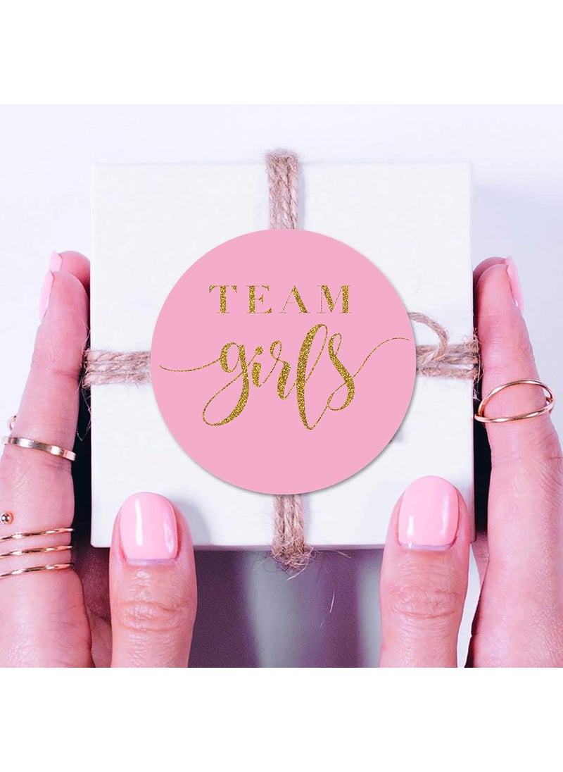 MAGJUCHE MAGJUCHE Gold Glitter Twin Gender Reveal Stickers 60 pcs 2inch Paper Matte Finish Easy to Use for Baby Shower Party Decorations  - Image 2
