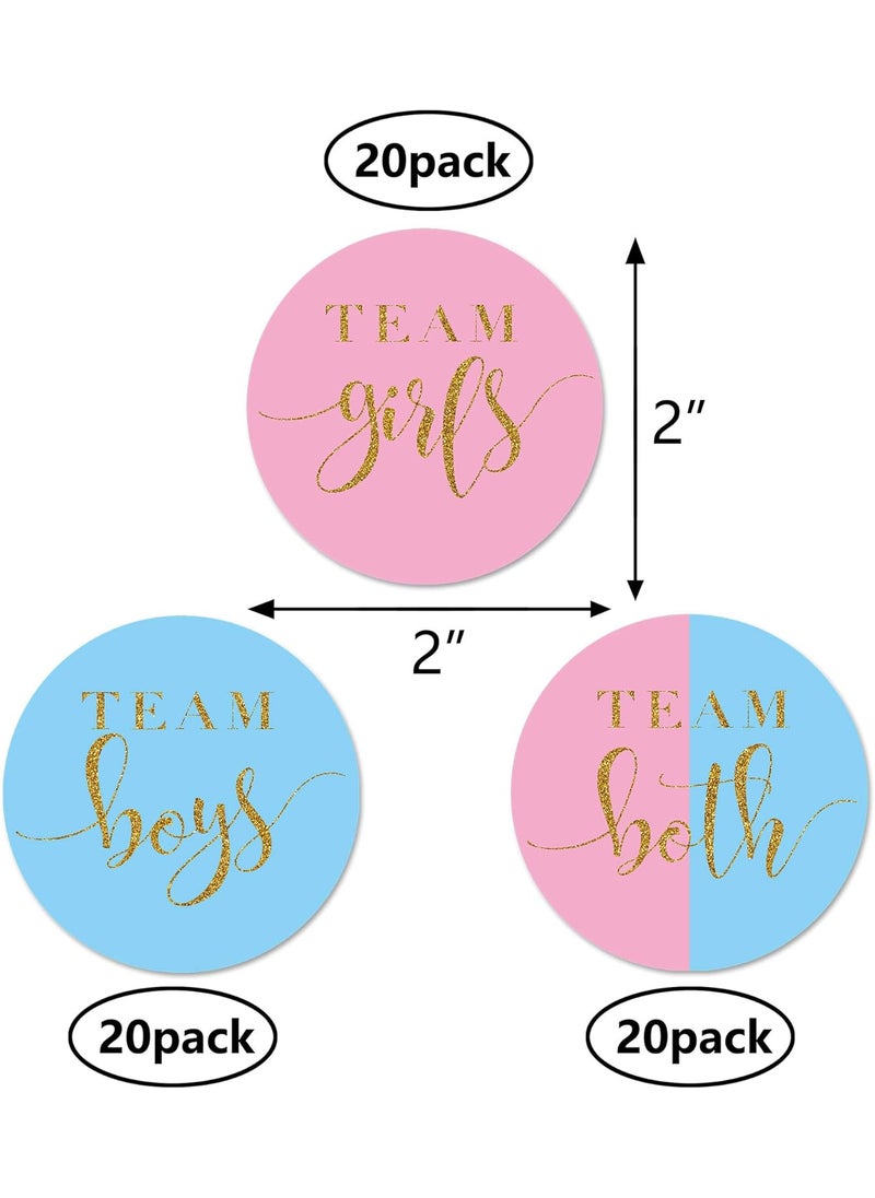 MAGJUCHE MAGJUCHE Gold Glitter Twin Gender Reveal Stickers 60 pcs 2inch Paper Matte Finish Easy to Use for Baby Shower Party Decorations  - Image 4