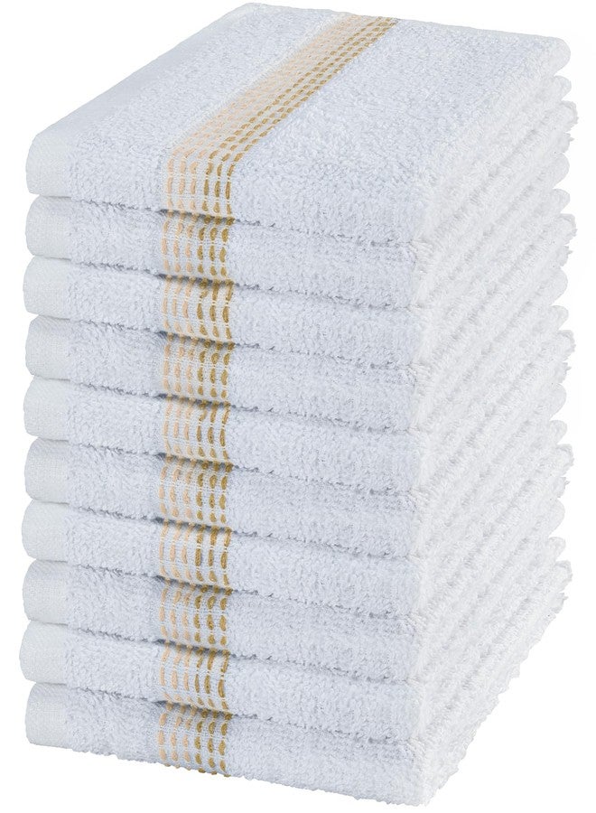DecorRack 10 Pack 100% Cotton Washcloths, 12x12 inch White Dotted Soft Cotton Face Towels, Absorbent & Durable Wash Cloth Set for Bathroom, Spa, Gym & Travel, Blue (Pack of 10) - Image 5