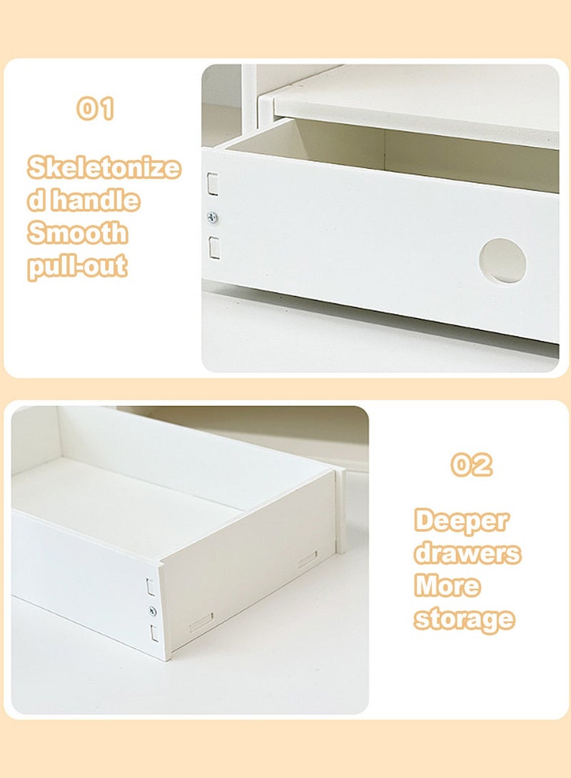 Kidle White Desktop Organizer with Drawer - Home Countertop Storage - Paper Wood Bill Letter Mail Organizer for Office Desk Accessories & Workspace Organizers - Image 5