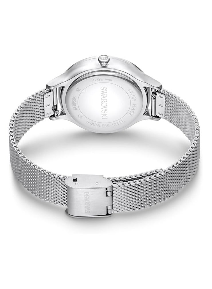 SWAROVSKI ساعة سواروفسكي أوكتيا نوفا بقرص فضي وسوار شبكي من الفولاذ - Image 4