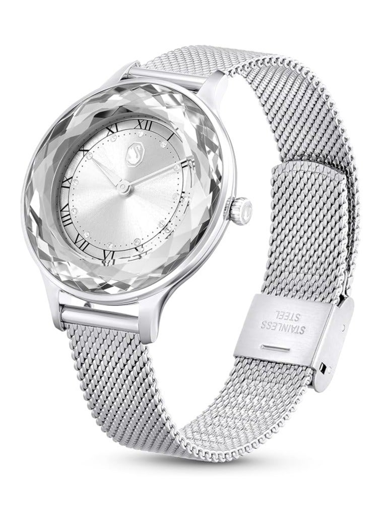 SWAROVSKI ساعة سواروفسكي أوكتيا نوفا بقرص فضي وسوار شبكي من الفولاذ - Image 3