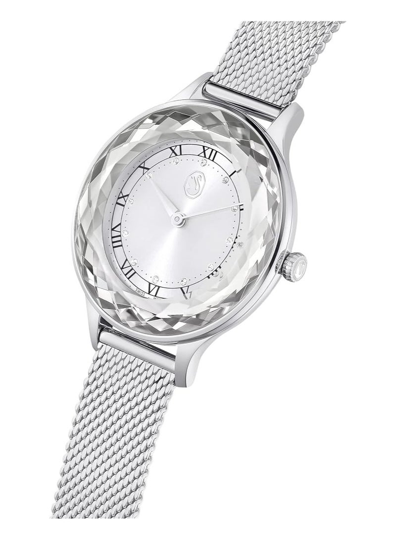 SWAROVSKI ساعة سواروفسكي أوكتيا نوفا بقرص فضي وسوار شبكي من الفولاذ - Image 5