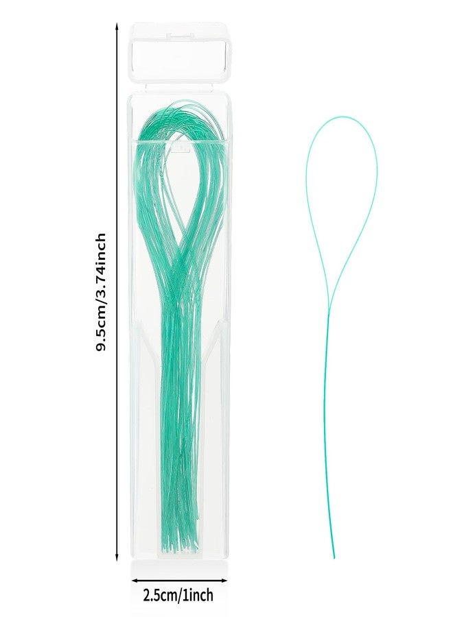 WLLHYF 100 Pcs Floss Threaders Multifunctional Deep Clean Floss for Braces, Bridges, and Implants Dental Threader (Green) - Image 2