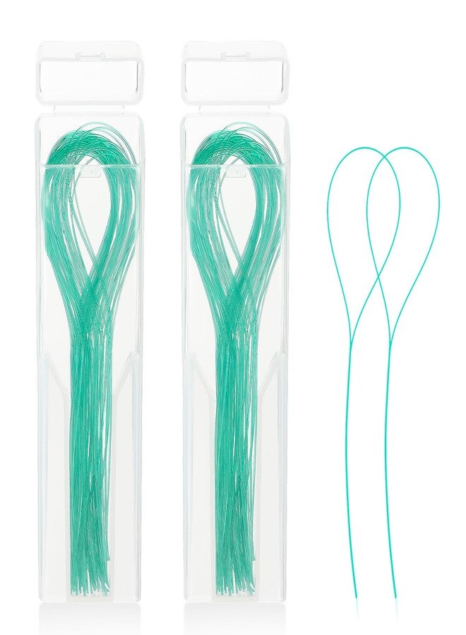 WLLHYF 100 Pcs Floss Threaders Multifunctional Deep Clean Floss for Braces, Bridges, and Implants Dental Threader (Green) - Image 1