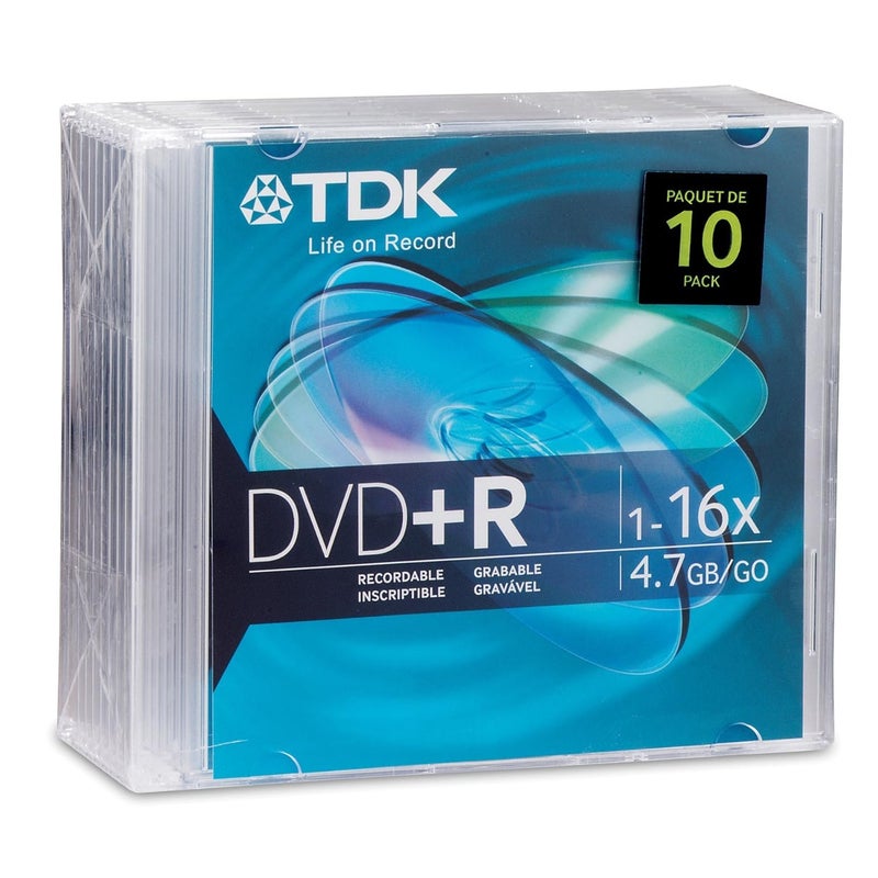 قرص DVD+R 16x سعة 4.7GB (عبوة 10)