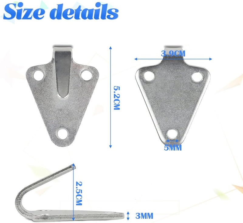JNNJ 20 Pieces Three Hole Tarpaulin Hooks, Three Hole Hooks for Towing Net, Hook Three Holes Corrosion Resistant Nets, Vehicle Accessories Trailer Nets KSA market compliant quality - Image 2