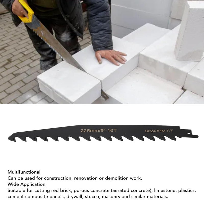 9 Inch Carbide Reciprocating Saw Blades 2PCS Bimetal Pruning Universal Demolition Blade For Wood And Masonry Cutting - Image 5