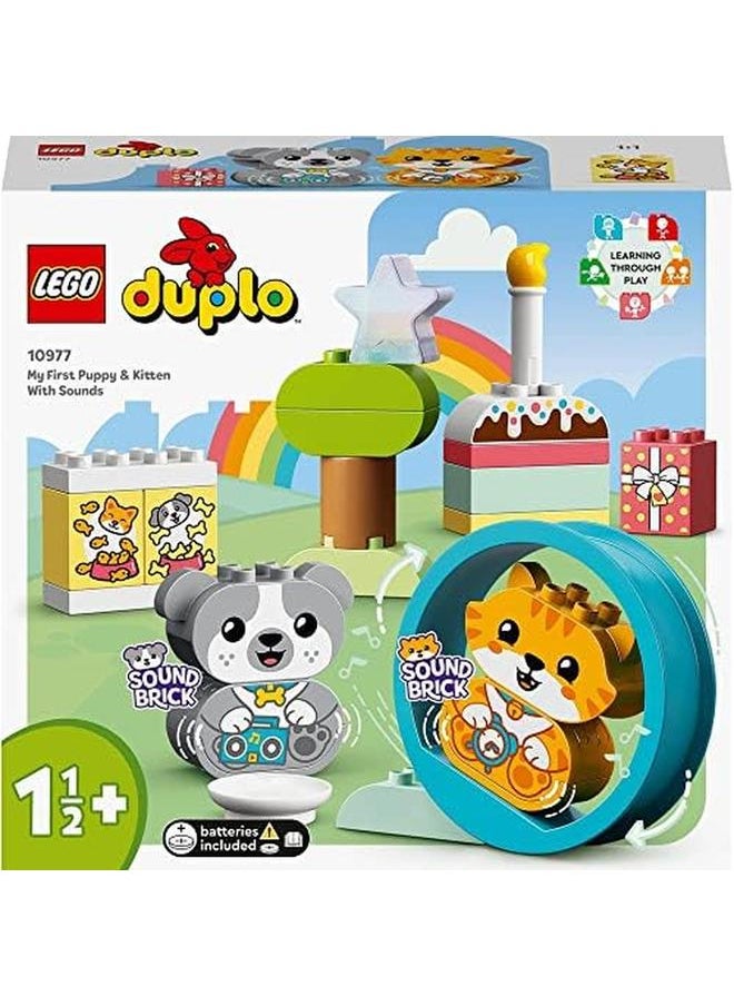 LEGO - Duplo My First Puppy And Kitten With Sounds 10977 Learning And Education Toys Set Building Blocks Toy For Toddlers 22 Pieces - Image 1