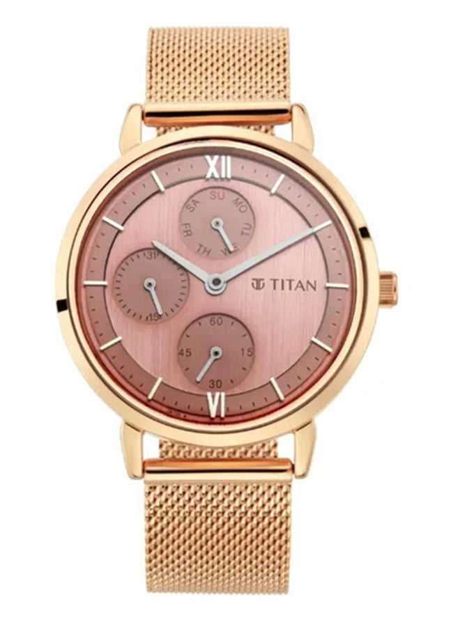 Titan Workwear Watch Rose Gold Dial with Quartz Multifunction feature for Women - Image 1