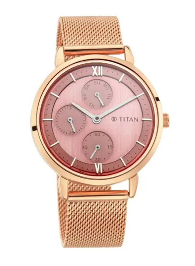 تيتان Titan Workwear Watch Rose Gold Dial with Quartz Multifunction feature for Women
