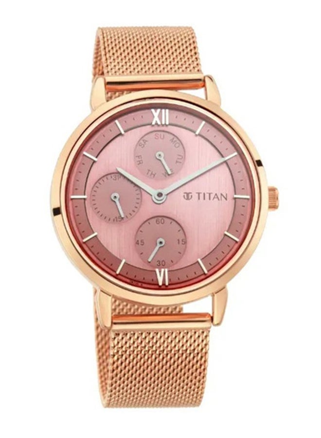 Titan Workwear Watch Rose Gold Dial with Quartz Multifunction feature for Women - Image 2