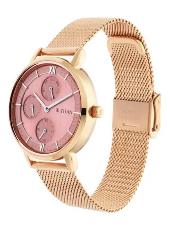 Titan Workwear Watch Rose Gold Dial with Quartz Multifunction feature for Women - Image 3