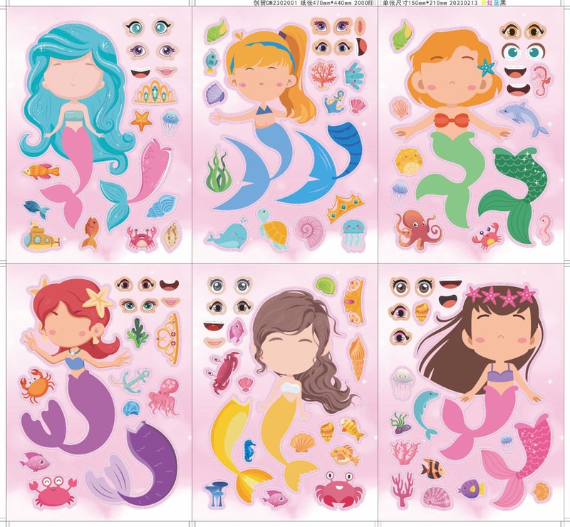 Cm2302001 Children Mermaid Princess Diy Jigsaw Puzzle Hand Account Puzzle Cartoon Sticker - Image 1