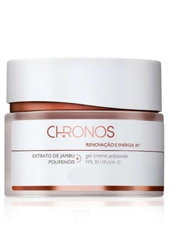 Natura Linha Chronos (Dia) Natura - Gel Creme Antissinais Renovacao e Energia 30+ FPS 30/UVA 10 (40 Gr) - (Chronos (Day) Collection - Anti-signs Renewal & Energy 30+ Gel Cream (SPF 30/UVA 10) Net 1.4 Oz)  - Image 1