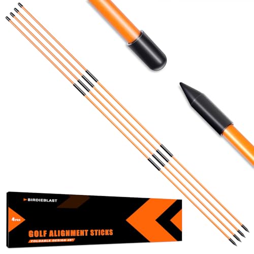 BIRDIEBLAST Professional 2 or 3 or 4 Pack Collapsible Golf Alignment Sticks, Premium 40" Alignment Golf Stick Ideal for Aiming, Putting and Swing Practice - Image 1