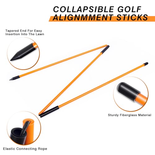 BIRDIEBLAST Professional 2 or 3 or 4 Pack Collapsible Golf Alignment Sticks, Premium 40" Alignment Golf Stick Ideal for Aiming, Putting and Swing Practice - Image 2