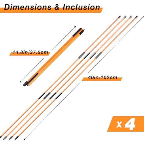 BIRDIEBLAST Professional 2 or 3 or 4 Pack Collapsible Golf Alignment Sticks, Premium 40" Alignment Golf Stick Ideal for Aiming, Putting and Swing Practice - Image 3