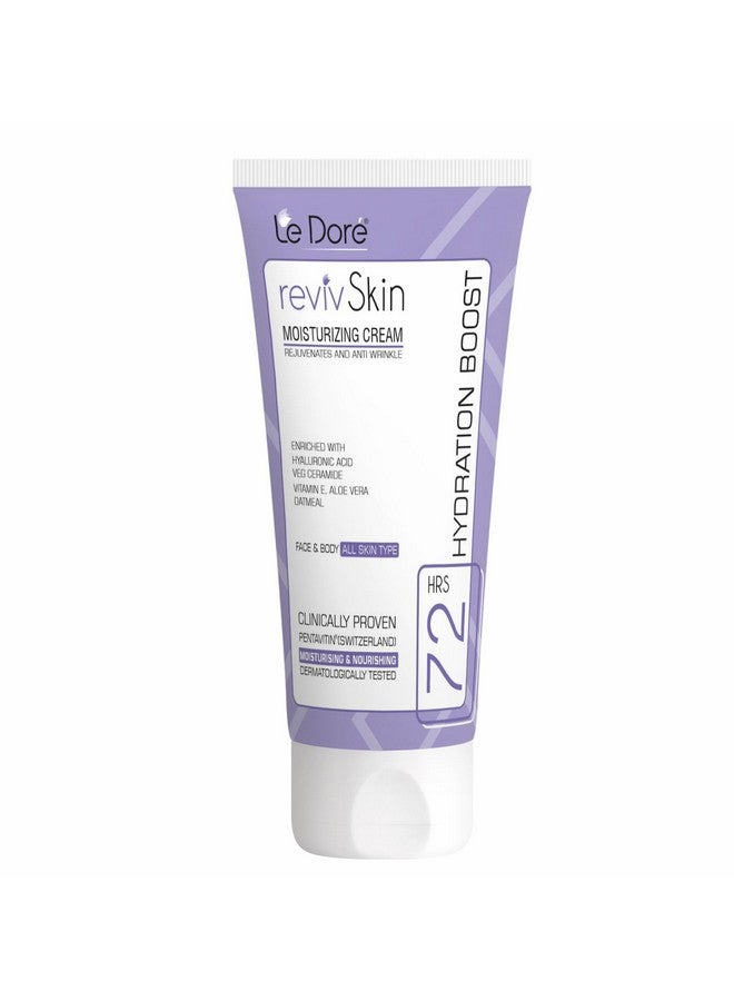 Le Dore Revivskin Moisturizer Clinically Proven 72Hrs Deep Hydration Cream With Hyaluronic Acid Ceramide Vitamin E Aloe Vera Cocoa Shea Butter Oatmeal For All Skin Types Face And Body (100 Ml) - Image 1