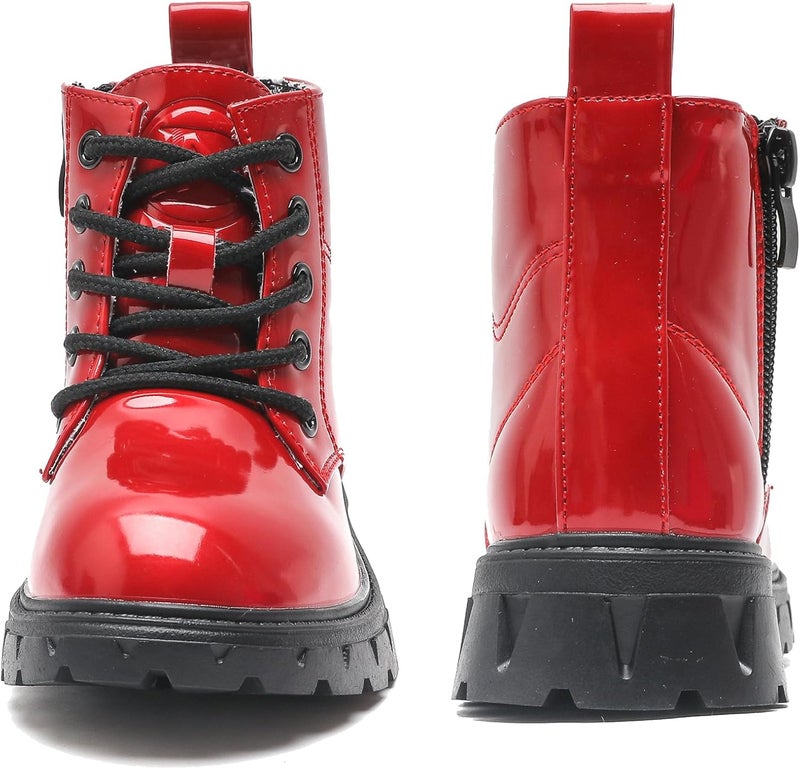 DADAWEN Boys Girls Glitter Ankle Boots Lace Up Waterproof Combat Shoes With Side Zipper for Toddler/Little Kid/Big Kid - Image 5