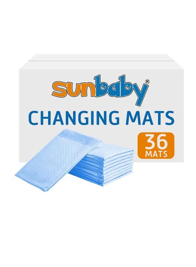 SunBaby Disposable Changing Mats, Pack of 36 - Blue - Image 1