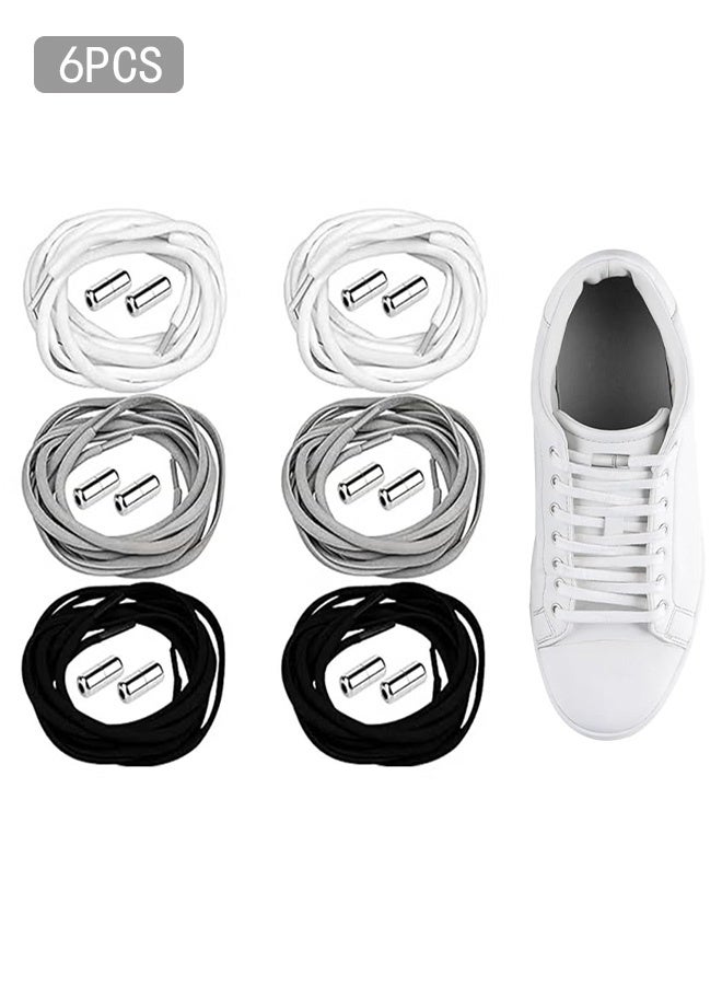 MXN 6 PCS shoelaces, Tieless Elastic Shoe Laces, Elastic No Tie Shoelaces Shoe Laces For Kids and Adult Sneakers Shoelace - Image 1