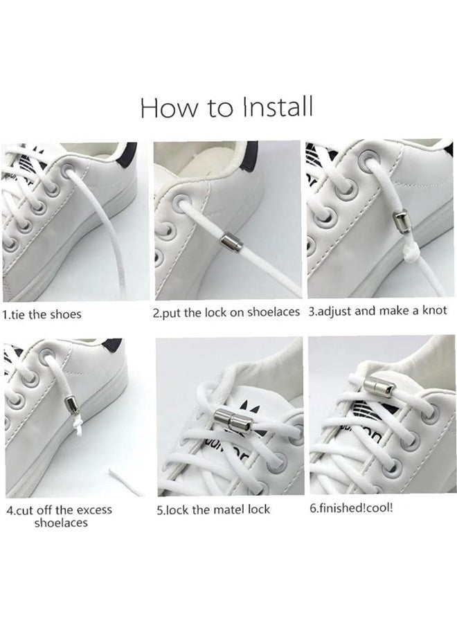 MXN 6 PCS shoelaces, Tieless Elastic Shoe Laces, Elastic No Tie Shoelaces Shoe Laces For Kids and Adult Sneakers Shoelace - Image 3