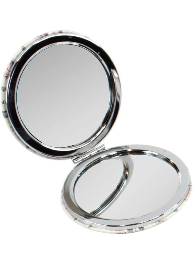 Happy Home Mini Makeup Mirror for Women Men Girls, Stylish Round Multicolor Cosmetic Mirror for Travel - Image 1