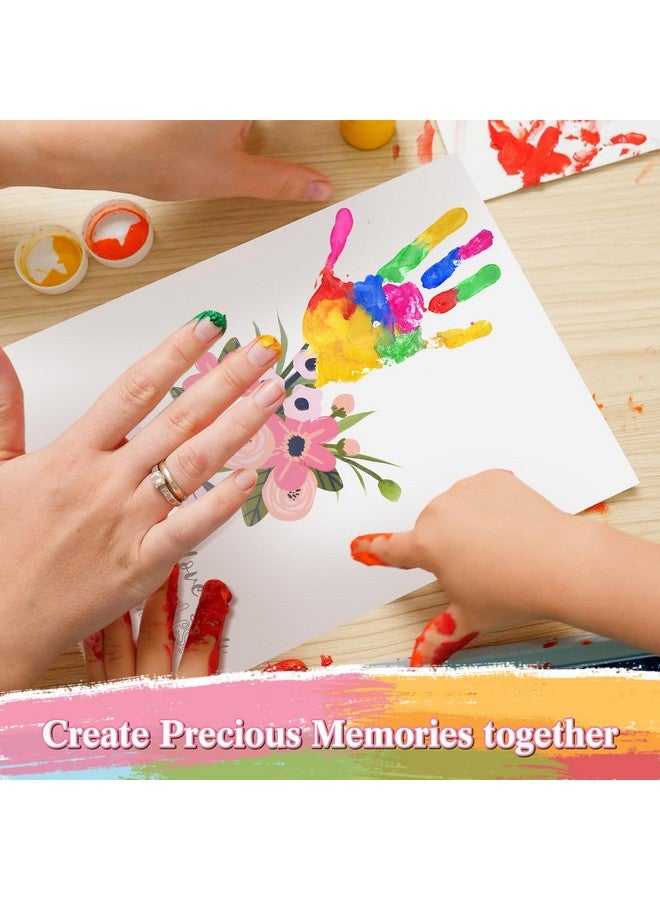 Marspark Handprint Craft Family DIY Paint Set, Unique Birthday Gifts for Grandma Mom Father Mother Handmade Keepsake Include 16" Wood Frame 4 Flower Bouquet Papers 12 Colors Paint and Palette - Image 4