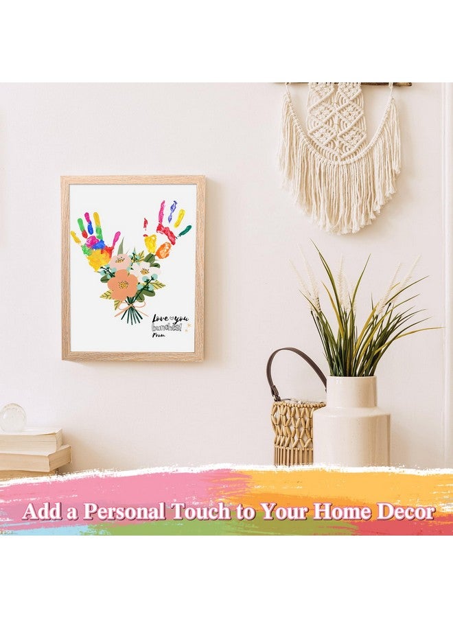 Marspark Handprint Craft Family DIY Paint Set, Unique Birthday Gifts for Grandma Mom Father Mother Handmade Keepsake Include 16" Wood Frame 4 Flower Bouquet Papers 12 Colors Paint and Palette - Image 5