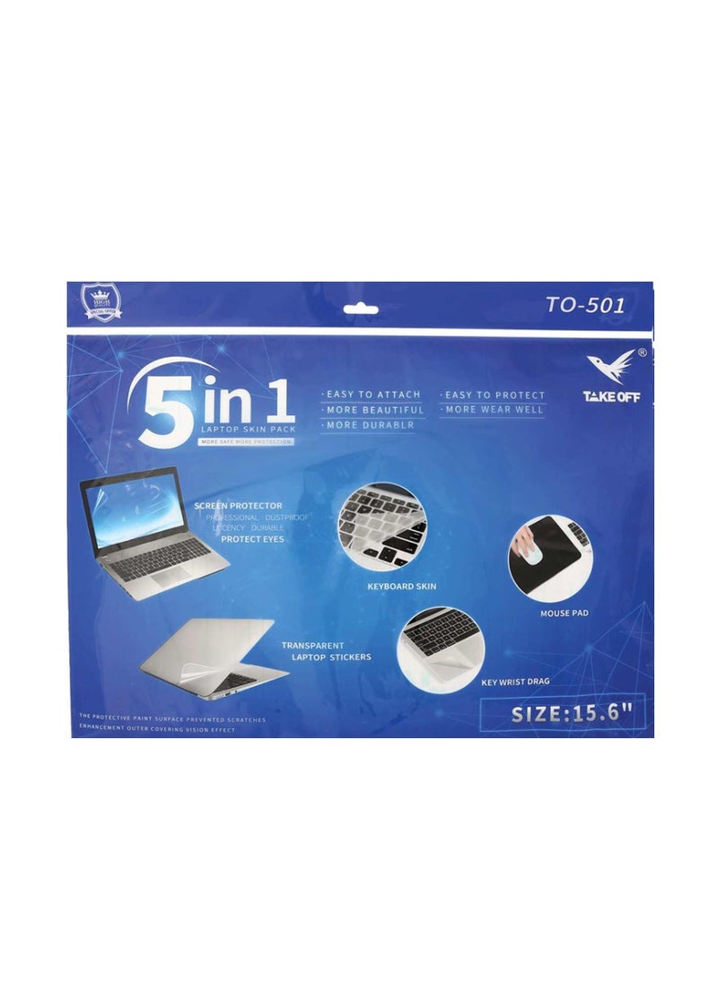 TAKEOFF Laptop Skin Protector Sticker 5 in 1 - Size 15.6  - Image 1
