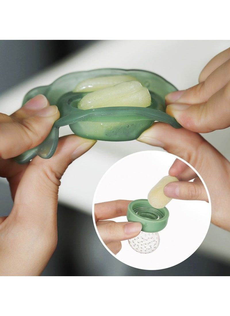 haakaa - Freeze And Feed Mini Combo - Food Feeder And Silicone Mini Nibble Tray, Blush - Image 1