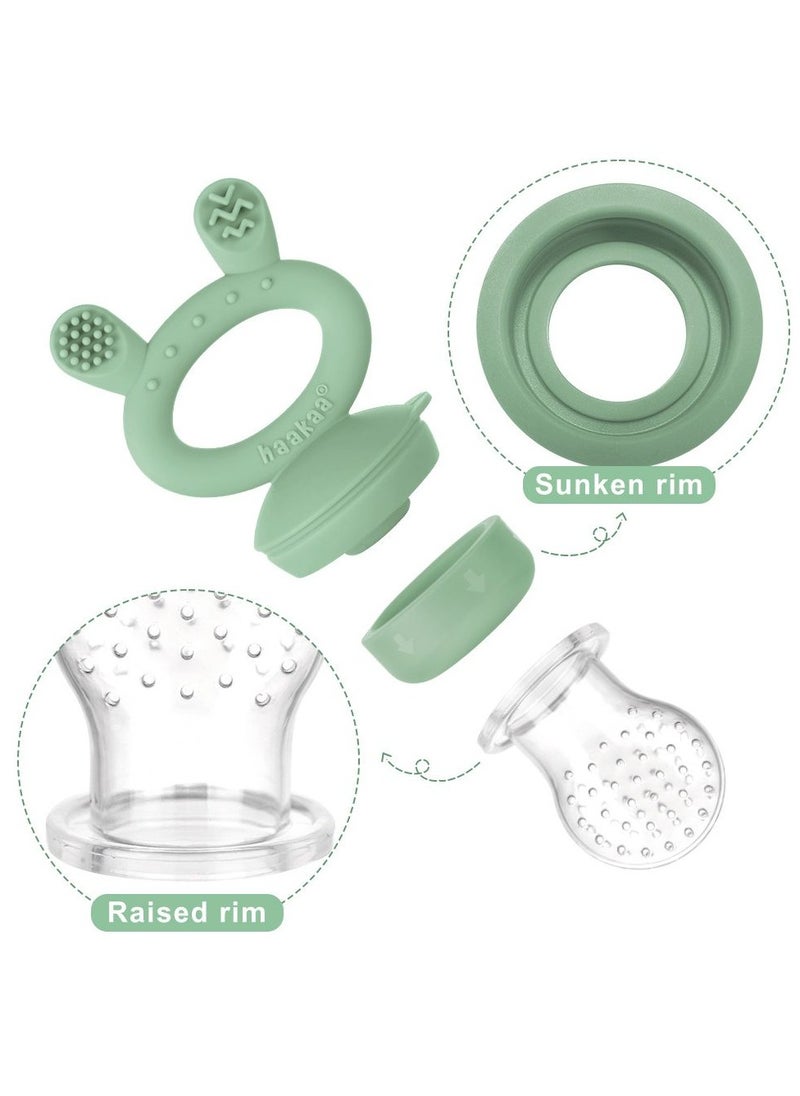haakaa - Freeze And Feed Mini Combo - Food Feeder And Silicone Mini Nibble Tray, Blush - Image 1
