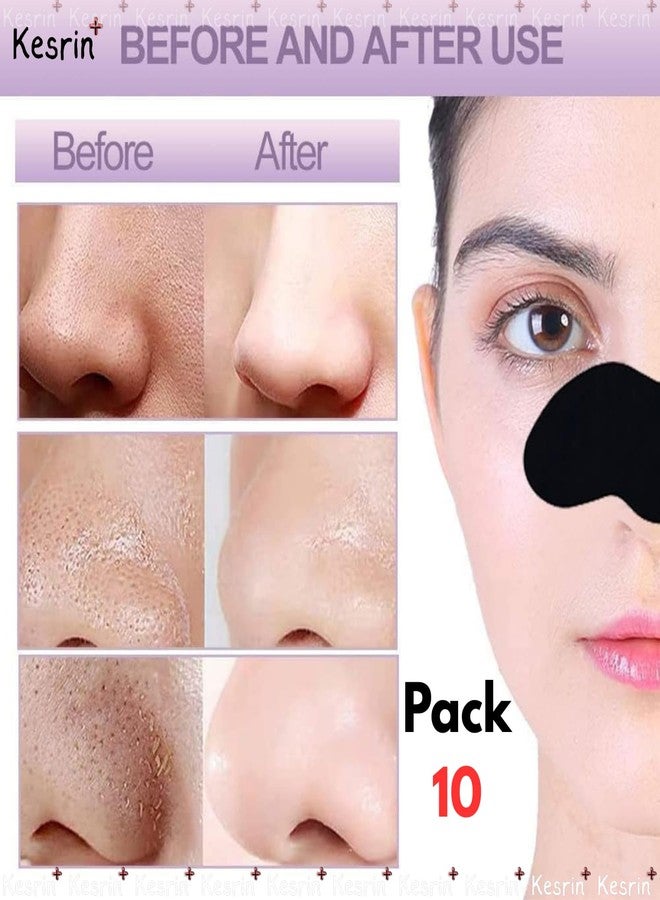 Kesrinplus Blackhead Removal Nose Strips for Men & Women | Charcoal Purifying Pore Cleansing Nasal Patch | Blackhead Remover Strips | Unclog Pores, Remove Dirt & Oil, Nose Pore Cleansing Strips (Pack of 10) - Image 4