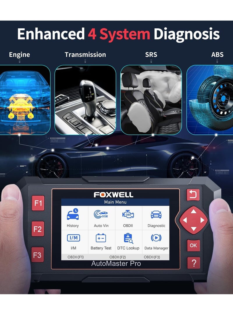 Foxwell Car Scanner NT604 Elite OBD2 Scanner ABS SRS Transmission, Check Engine Code Reader,Diagnostic Scan Tool with SRS Airbag Scanner, Car Diagnostic Scanner for All Cars with Battery Test - Image 2