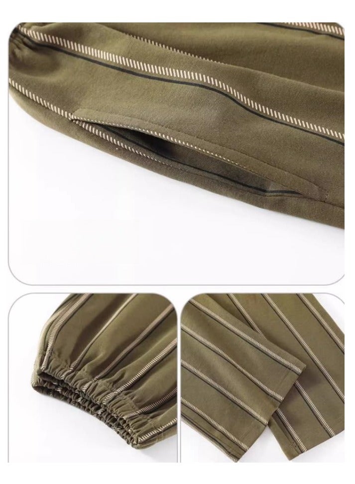 MIIOW Men's Pure Cotton Long Sleeved Casual Simple Round Neck Home Suit Set - Image 2