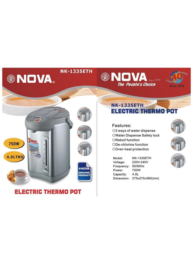 NOVA - Hot Water Dispenser Thermo Pot With Re-Boil, Keep Warm Function. 750 Watts" 4.0Litres - Image 1