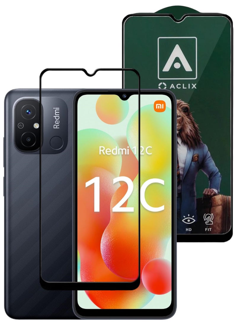 ACLIX Antistatic ESD Dustproof Premium Quality High Definition Tempered Glass Screen Protector Designed For Xiaomi Redmi 12C - Image 1