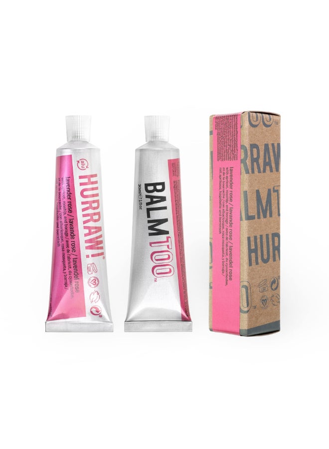 Hurraw! Hurraw Balmtoo Squeezable Balm Lavender Rose Thick ultramoisturizing Anywhere application Body face lips neck fingers toes 1 tube 7 sticks of lip balm Natural Organic Made in USA - Image 3